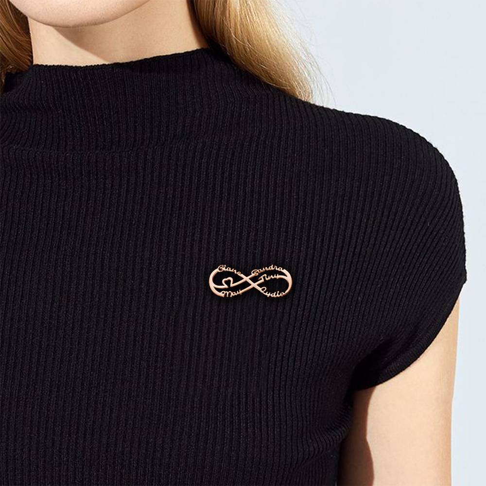 Custom Infinity Name Brooch Personalized Nameplate Lapel Pin Memorial Gifts