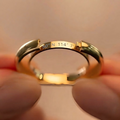 Engraved Hidden Message Ring: Gold-Plated Keepsake Gift for her