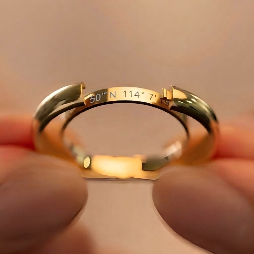 Engraved Hidden Message Ring: Gold-Plated Keepsake Gift for her