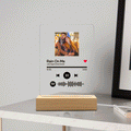 Custom Spotify Plaque Scannable Music Glass Night Light  Romantic Gift