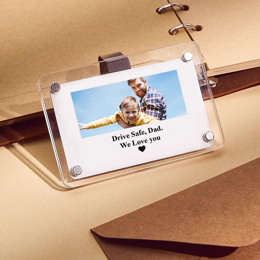 Custom Photo Car Visor Clip Personalized Photo Text Acrylic Father's Day Gift for Him