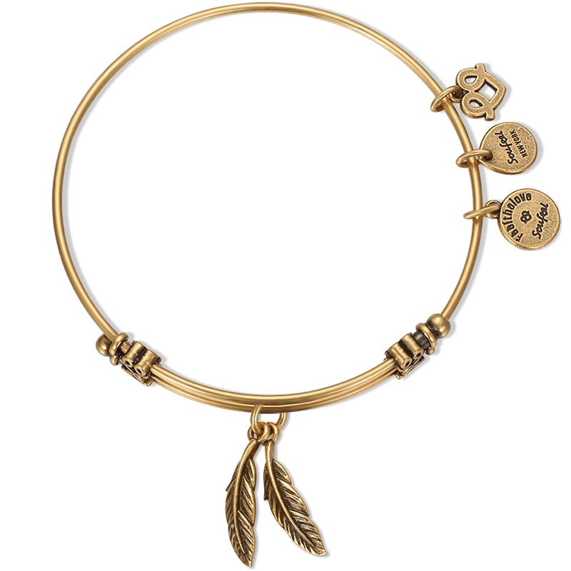 Feather Charm Bangle