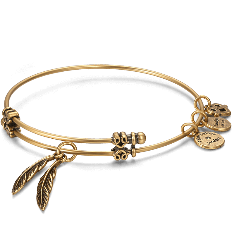 Feather Charm Bangle