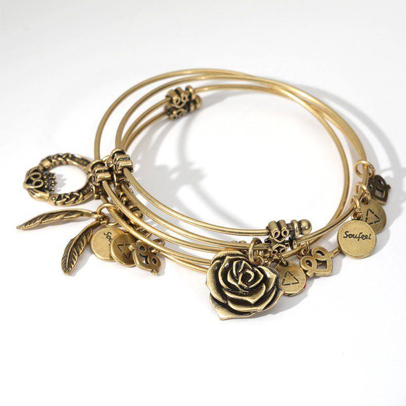 Feather Charm Bangle