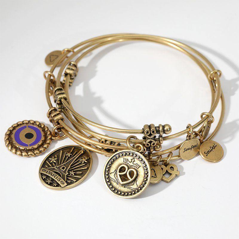 Cat Charm Bangle Gold Plated