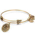 Carnation for Mom Charm Bangle Gold Plated