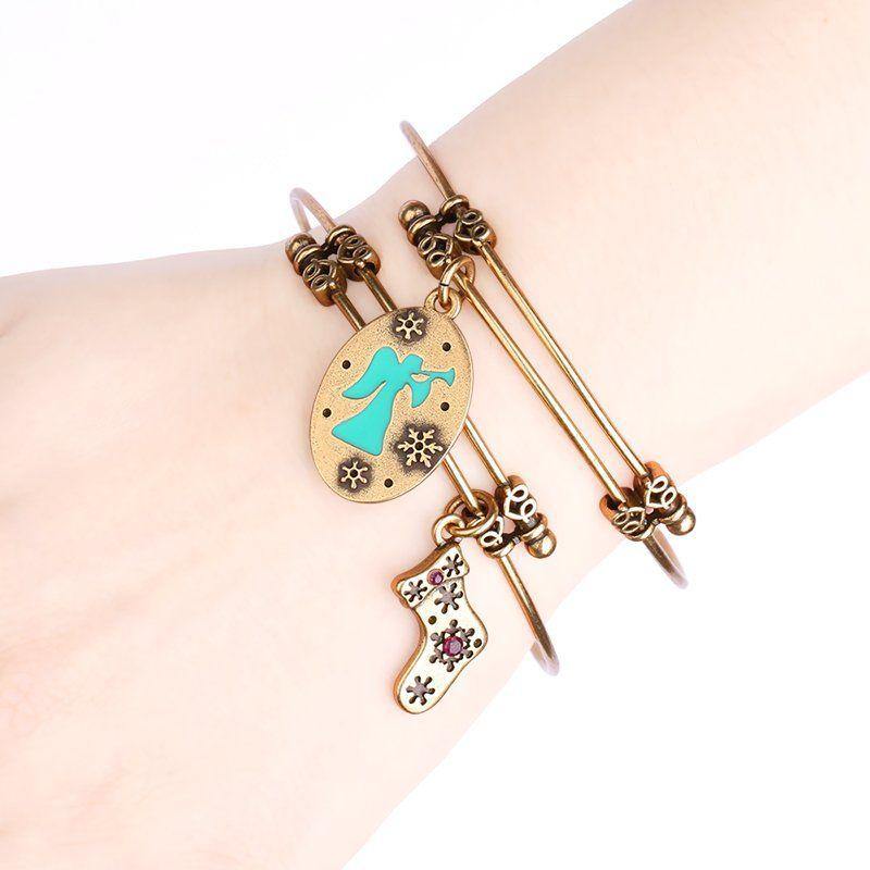 Blessings of Angel Charm Bangle Gold Plated