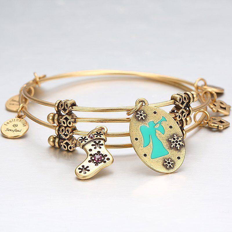 Blessings of Angel Charm Bangle Gold Plated
