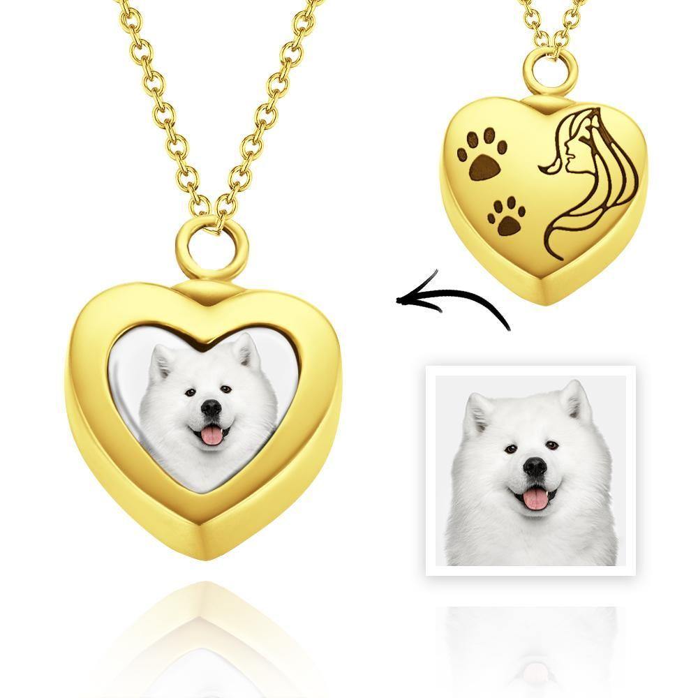 Custom Urn NecklacePhoto Necklace Cremation - Gold Plated