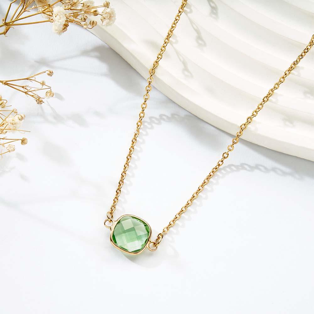 Custom Birthstone Necklace Simple Unique Romantic Gifts