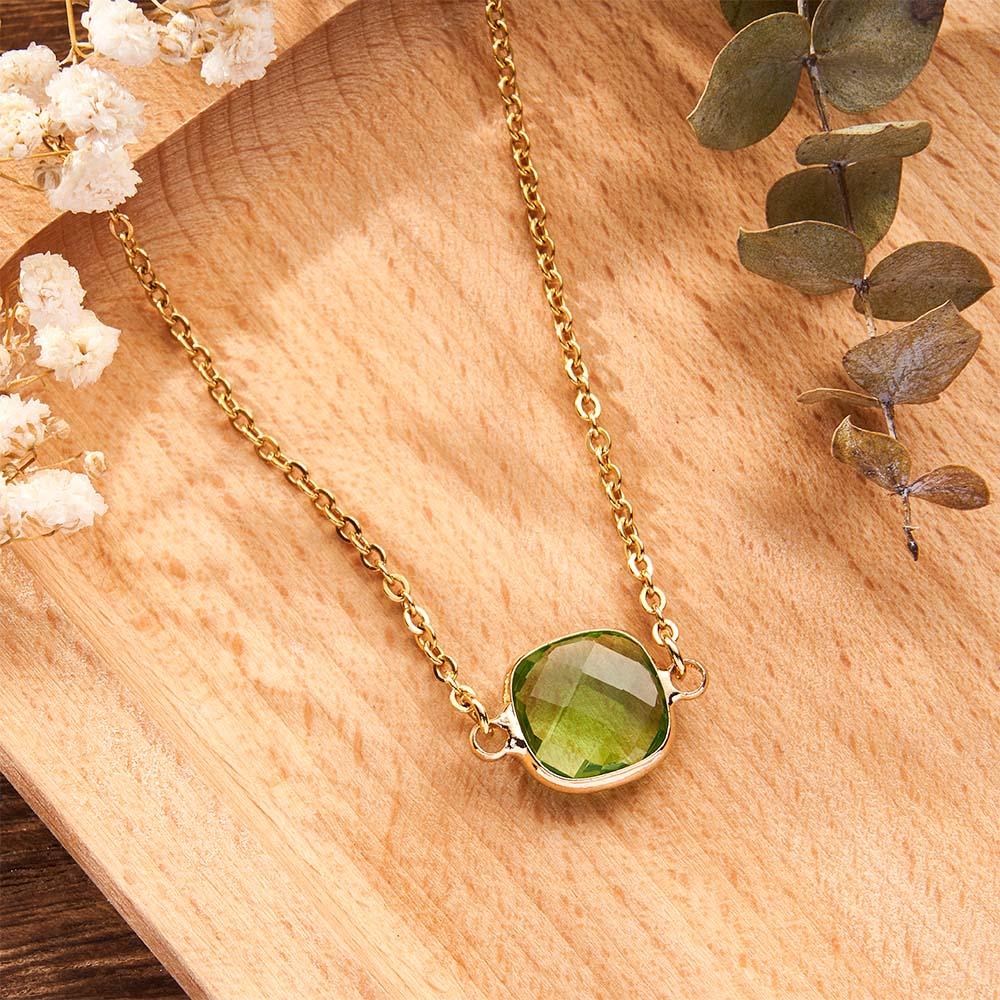 Custom Birthstone Necklace Simple Unique Romantic Gifts