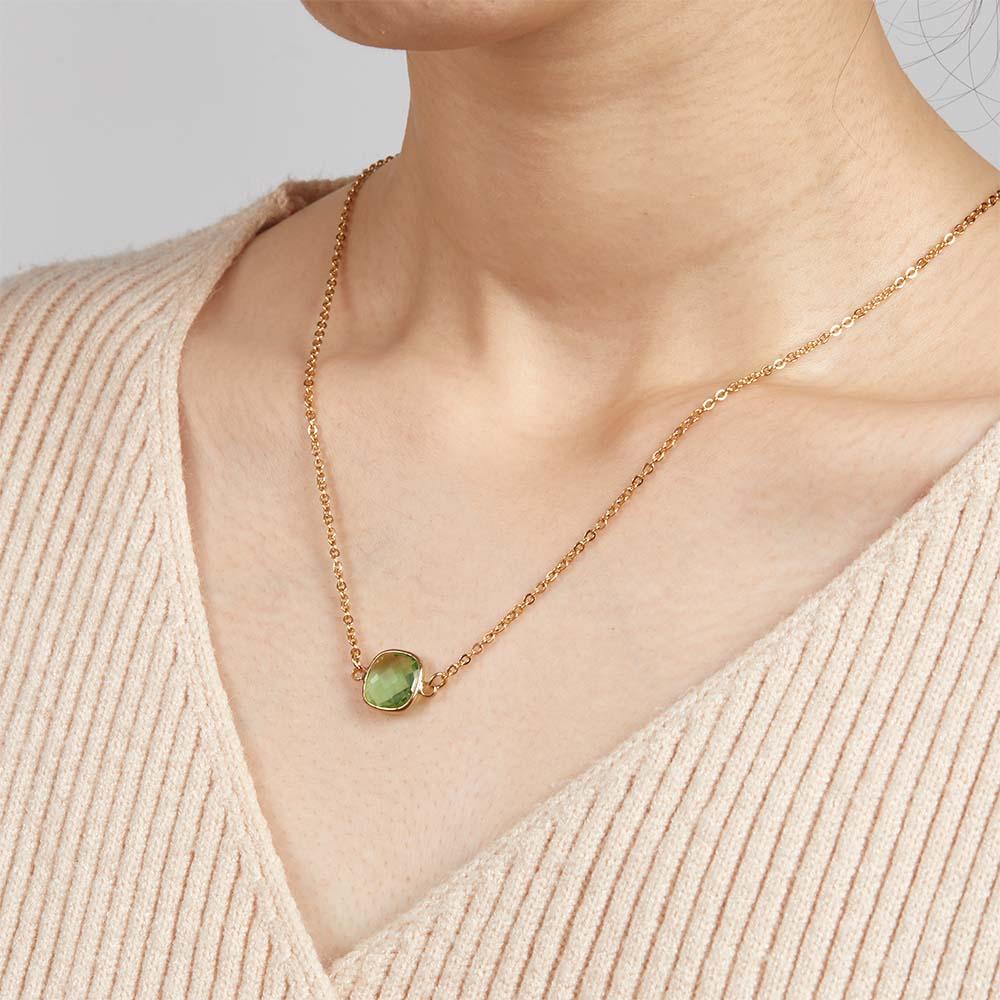 Custom Birthstone Necklace Simple Unique Romantic Gifts