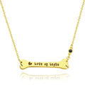 Custom Necklace Name Necklace Bone Bar Necklace with Broken Heart Gifts 14k Gold Plated Silver