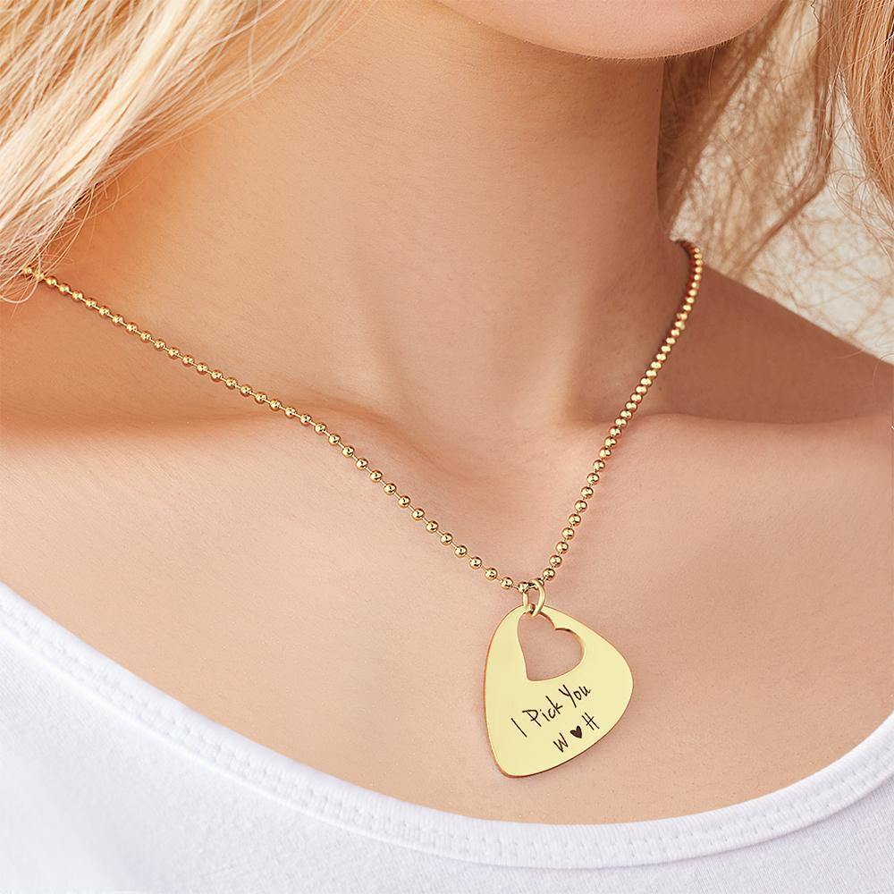 Engraved Guitar Pick Necklace Gifts for Someone