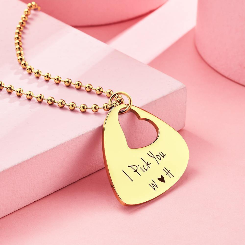 Engraved Guitar Pick Necklace Gifts for Someone
