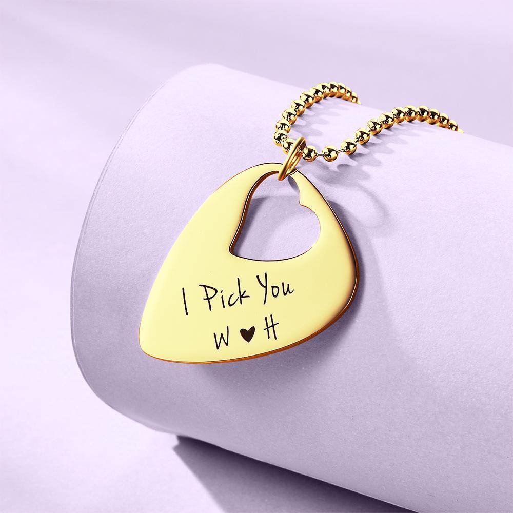 Engraved Guitar Pick Necklace Gifts for Someone