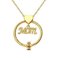 Custom Engraved Necklace With One Birthstone Gifts For Mom - Gold
