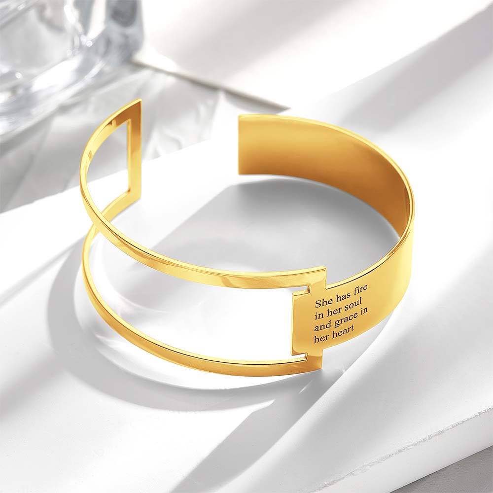 She Has Fire in Her Soul Geometric Cuff Bracelet