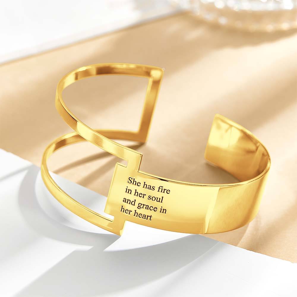 She Has Fire in Her Soul Geometric Cuff Bracelet