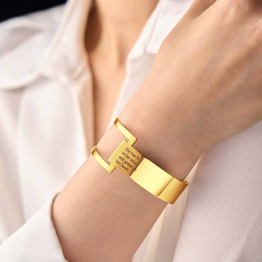 She Has Fire in Her Soul Geometric Cuff Bracelet