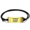 Men's Leather Bracelet Custom Men's Bracelet Engraved Bent card Bracelet Gift for Men -Rose Gold