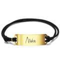 Men's Leather Bracelet Custom Men's Bracelet Chain Bracelet with Individual Name Engraving Gift Partner Bracelet - Rose Gold