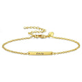 Engraved Bracelet Name Bracelet Memorial Gifts for Kids 14k Gold Plated