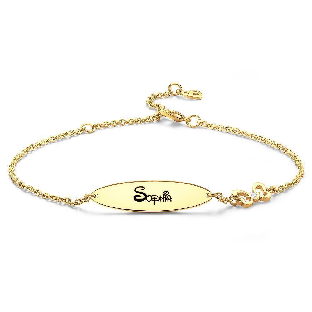 Engraved Bracelet Personalized Bracelet Name Jewelry, Name Bracelet Rose Gold Plated