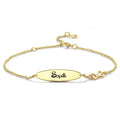 Engraved Bracelet Personalized Bracelet Name Jewelry, Name Bracelet 14k Gold Plated
