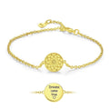 Name Bracelet Dream Catcher Bracelet Wishing Dream Good Luck Bracelet 14k Gold Plated