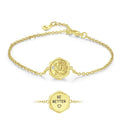 Name Bracelet Victory Wishing Coin Good Luck Bracelet 14k Gold Plated