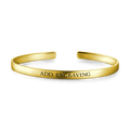Engraved Bangle 14k Gold Plated Silver