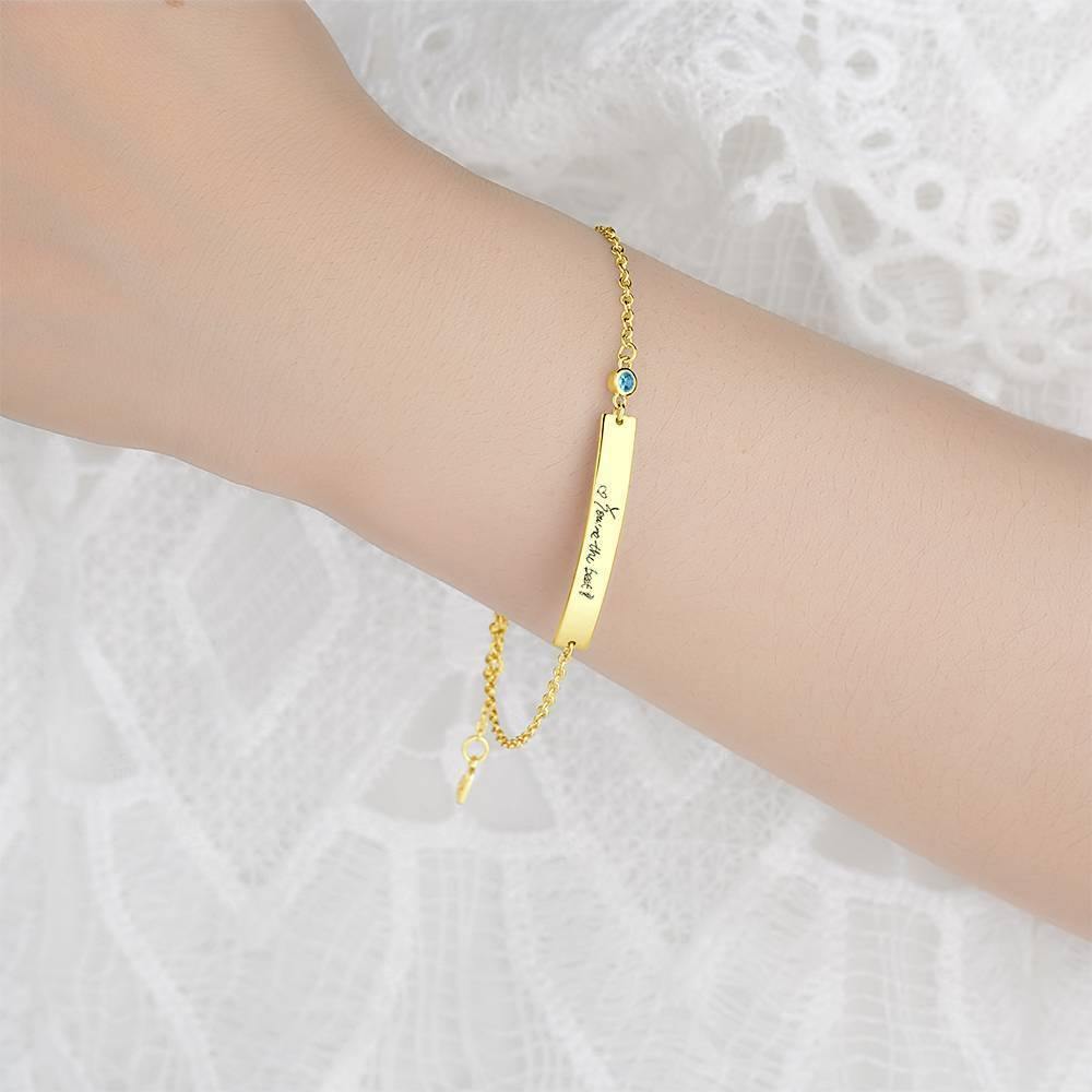 Personalized Photo Bracelet, Handwriting Bracelet 14K Plated Gold - Golden