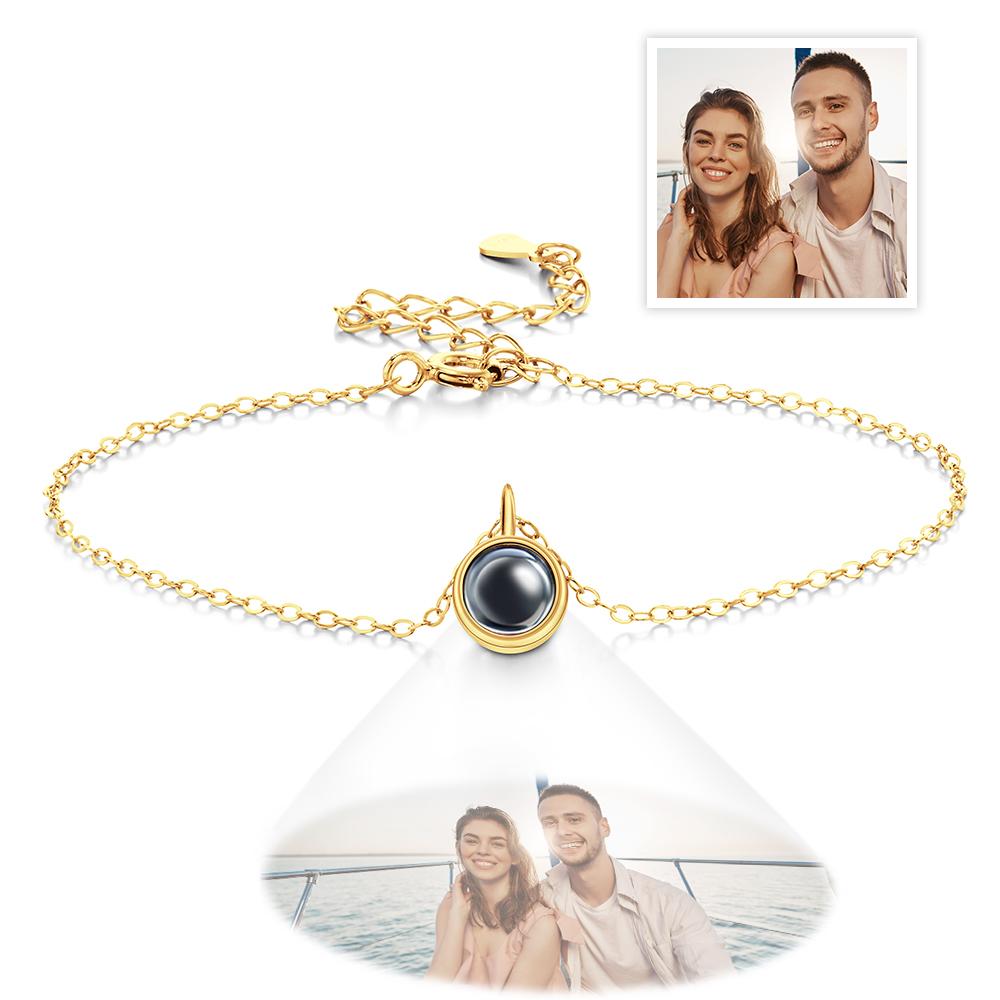 Custom Photo Projection Bracelet Personalized S925 Silver Bracelet Gift for Women