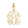 Monogram Pendant Charm 14k Gold Plated Silver