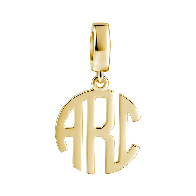 Personalized Block Charm Monogram Pendant Silver