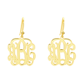 Monogram Earrings Gold Plated Silver