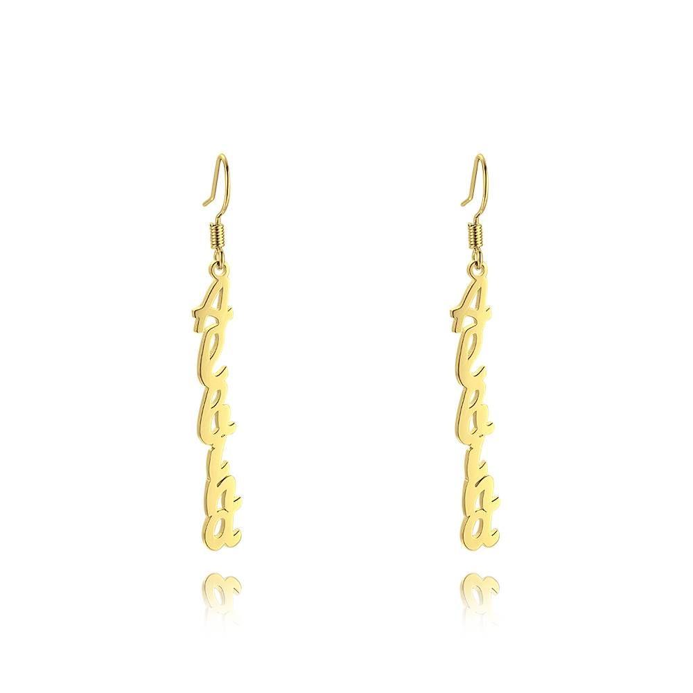 Name Earrings, Drop Earrings Silver Classic Style Unique Gift 14K Gold Plated