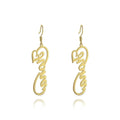 Name Earrings, Drop Earrings 14K Gold Plated
