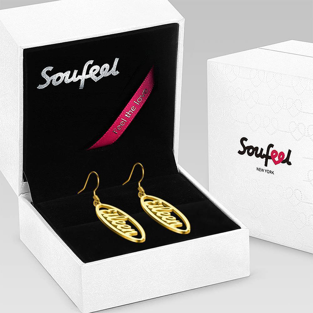 Name Earrings, Drop Earrings Simple Style 14K Gold Plated