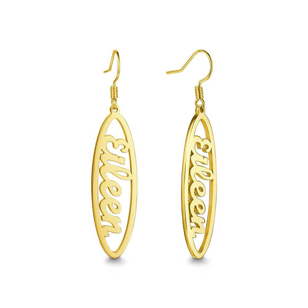 Name Earrings, Drop Earrings Simple Style Platinum Plated