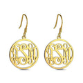 Monogram Earrings, Drop Earrings Elegant Jewellery 14K Gold Plated