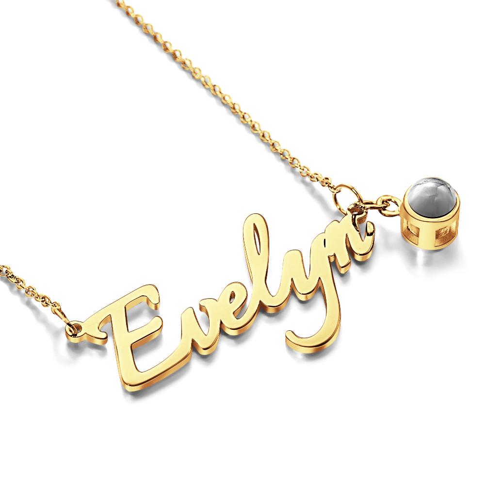 Soufeel Personalized Name And Picture Projection Necklace Creative Gift