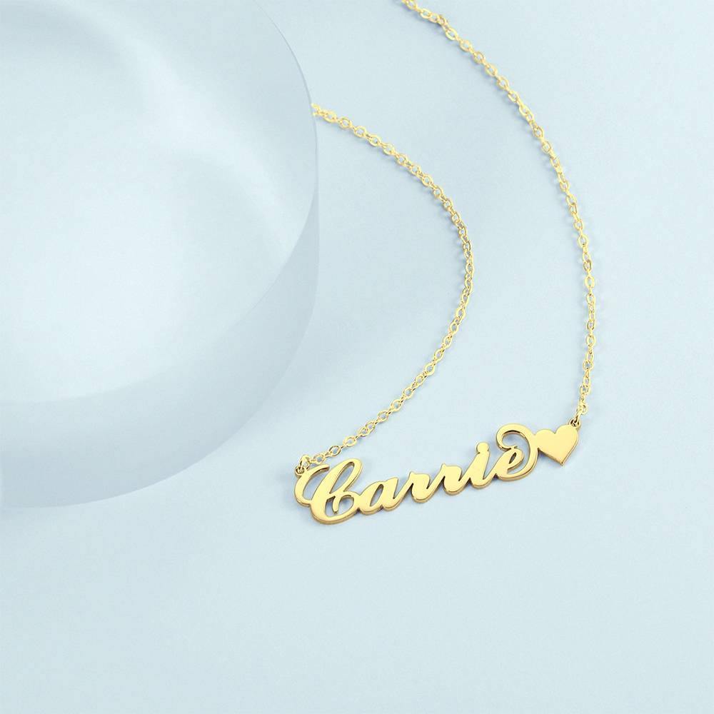 Carrie Style Name Necklace with Little Heart Girlfriend's Gifts