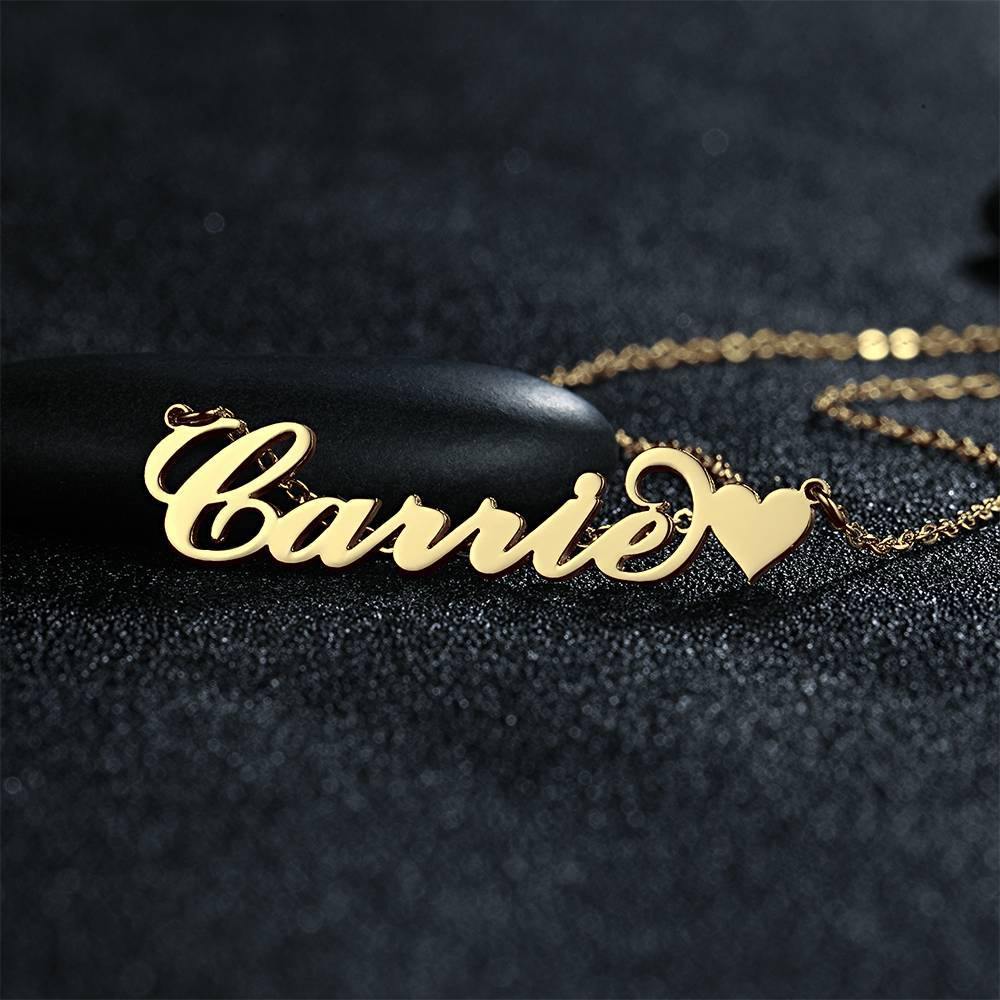 Carrie Style Name Necklace with Little Heart Girlfriend's Gifts