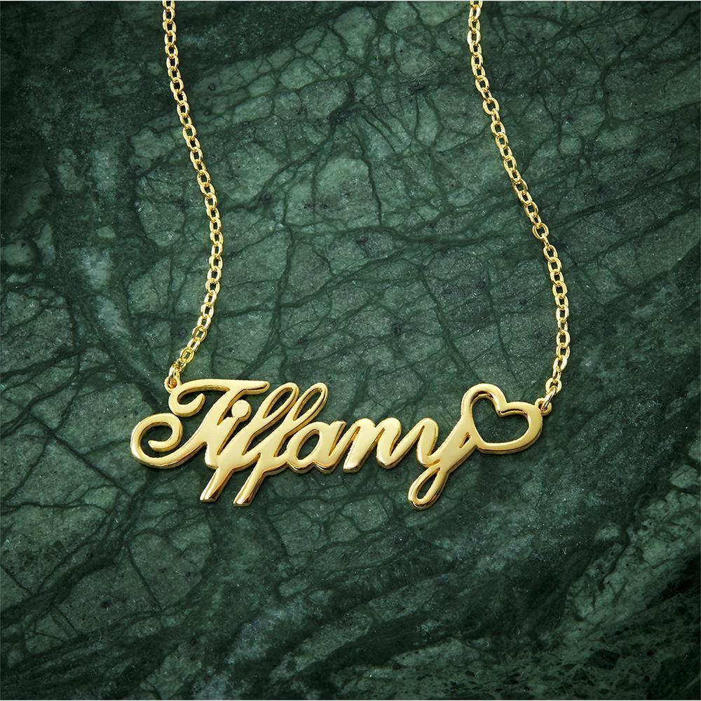 Name Necklace Custom  Unique Style Name Necklace 14K Gold Plated