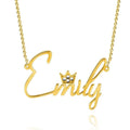 Personalized Soufeel Crystal Name Necklace with Crown 14k Gold Plated Silver