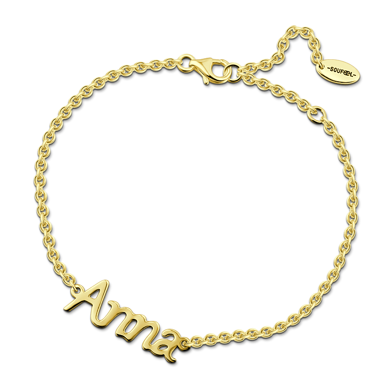 Personalized Name Bracelet Rose Gold Plated Silver - Length Adjustable