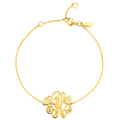 Monogram Bracelet Gold Plated Silver - Length Adjustable