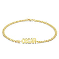 Men's Bracelet Custom Bracelet Engraved Bentcard Bracelet Gift Boyfriend - 14k Gold Plated